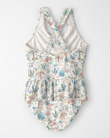 Filles - Maillot en mat&eacute;riaux recycl&eacute;s &agrave; imprim&eacute; de paradis tropical, 