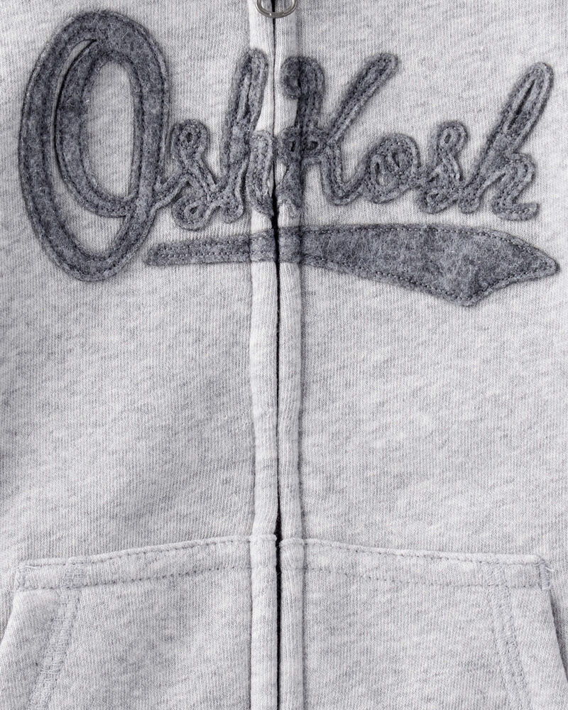 Toddler Boy OshKosh Fleece Logo Zip Hoodie - Gray, image 3 of 4 slides