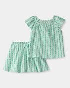 Toddler Girl 2-Piece Vine Top & Skort Set - Green, image 1 of 4 slides