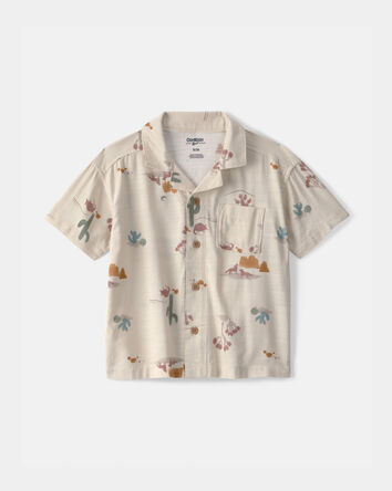 Toddler Boy Desert Short-Sleeve Button-Down Shirt - Beige, 