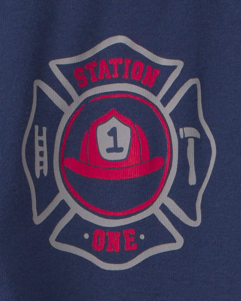 Baby Boy 4-Piece 'Rescue Squad' Firetruck 100% Cotton Snug Fit Pyjama Set - Red/Blue, image 4 of 5 slides