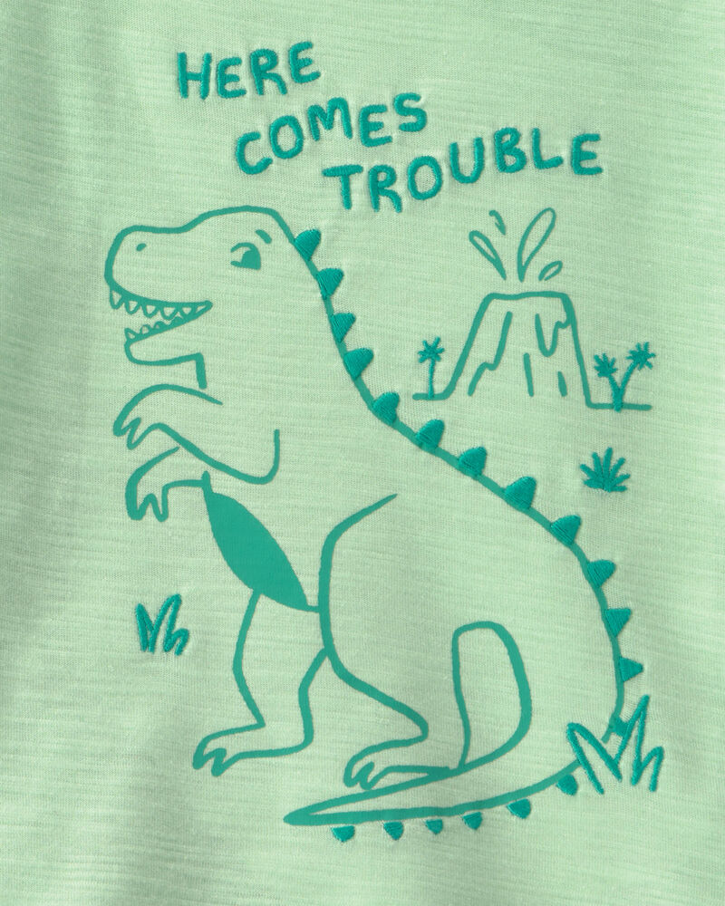 B&eacute;b&eacute; gar&ccedil;on - Ensemble 2 pi&egrave;ces haut &agrave; dinosaure et short - Vert, image 2 sur 3 diapositives