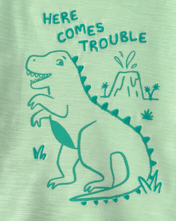 B&eacute;b&eacute; gar&ccedil;on - Ensemble 2 pi&egrave;ces haut &agrave; dinosaure et short - Vert, 
