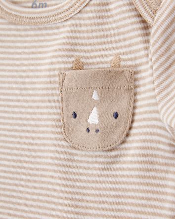 Baby 5-Pack Animals Short-Sleeve Cotton Bodysuits, 