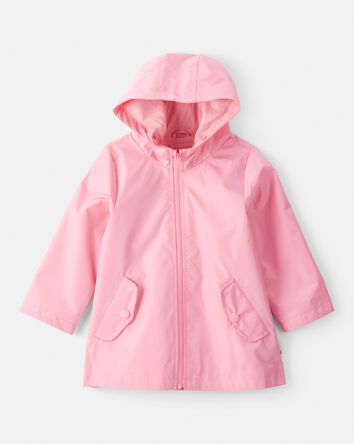 Girls Solid Rain Jacket - Pink, 