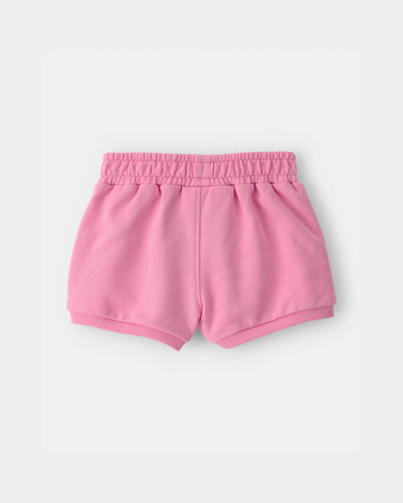 Baby Girl French Terry Shorts - Pink, image 2 of 4 slides