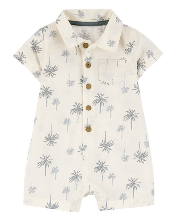 Baby Palm Tree Cotton Romper, 