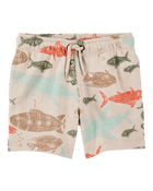 Toddler Sea Print Pull-On Shorts, image 1 of 4 slides