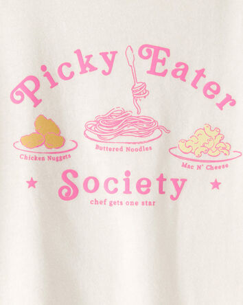 Tout-petit fille - T-shirt &agrave; imprim&eacute; &laquo;Picky Eater&raquo; - Cr&egrave;me, 