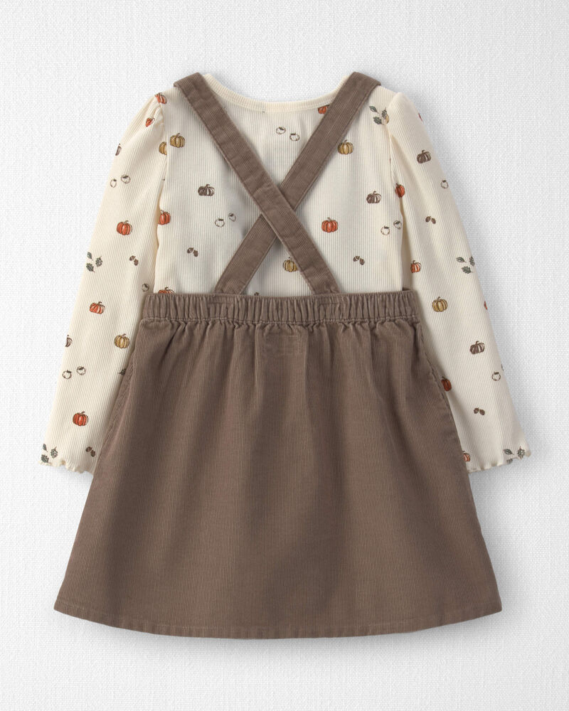 Toddler Girl 2-Piece Organic Cotton Corduroy Jumper Set, image 2 of 7 slides