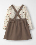 Toddler Girl 2-Piece Organic Cotton Corduroy Jumper Set, image 2 of 7 slides