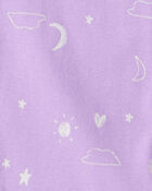 Girls Unicorn Print 100% Cotton Long-Sleeve 4-Piece Pyjamas - Purple, image 5 of 6 slides