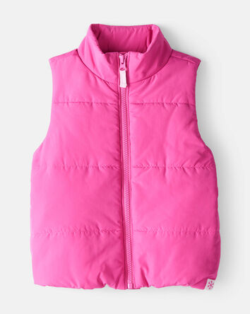 Toddler Girl Puffer Vest - Pink, 