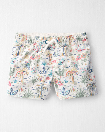 Toddler Boy Recycled Swim Trunks in Tropical Paradise Print, 