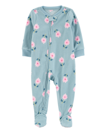 Baby 1-Piece Floral Fleece Footie Pyjamas, 