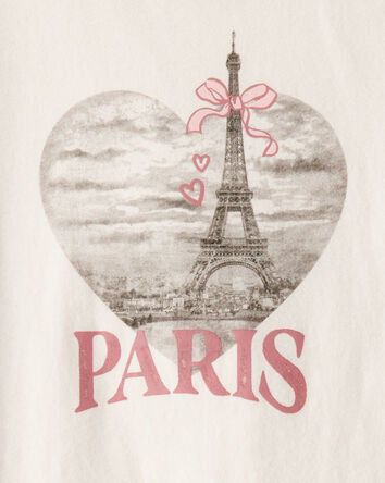 Filles - T-shirt à manches longues imprimé Paris – Ivoire, 
