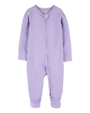 Baby Zip-Up PurelySoft Sleeper Pyjamas - Purple, 