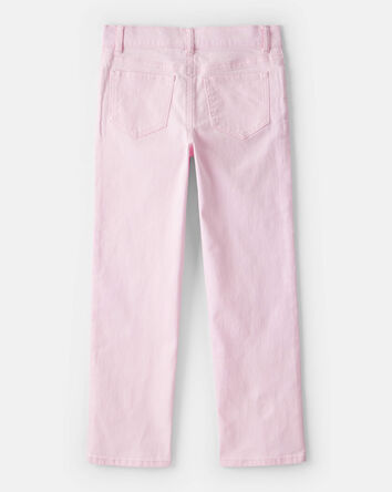 Girls Button-Front Straight Leg Pants - Pink, 