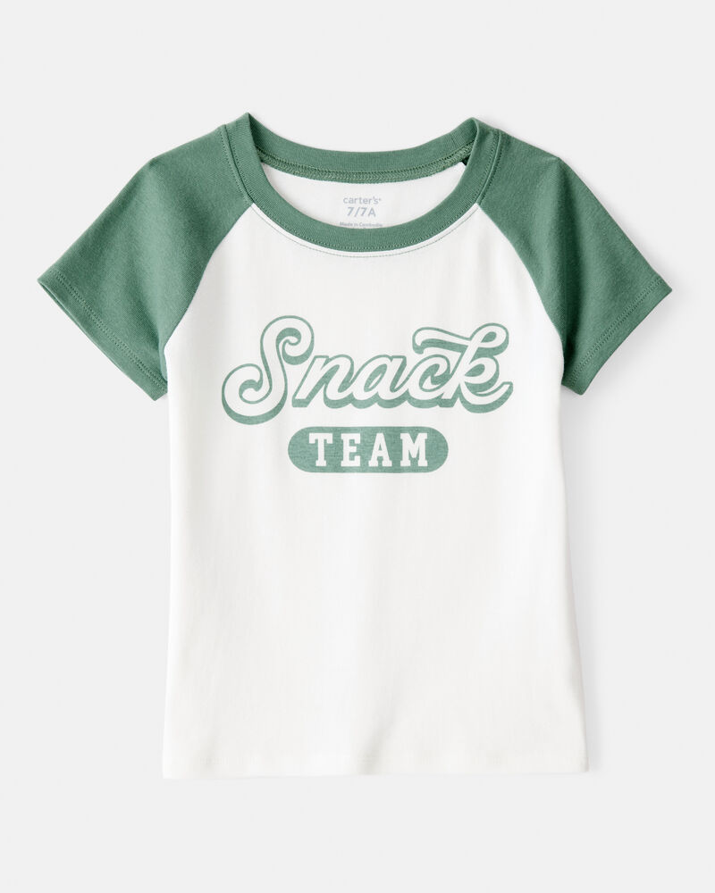 Girls Snack Team Short-Sleeve Graphic Tee - Cream, image 1 of 3 slides