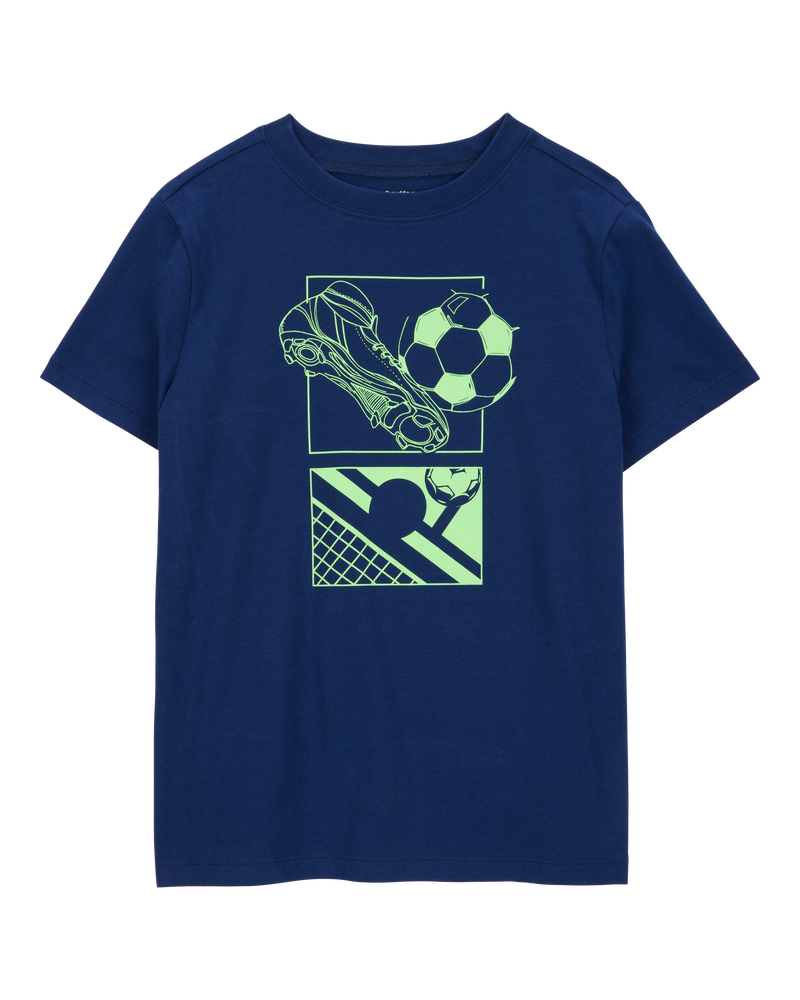 Kid Soccer Short-Sleeve Graphic Tee - Navy, image 1 of 3 slides