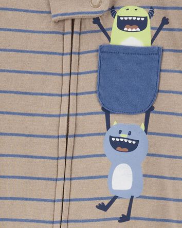 Baby 1-Piece Monster Print 100% Snug Fit Cotton Footie Pyjamas, 
