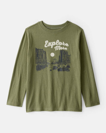 Garçons - T-shirt à manches longues à imprimé Explore - Vert, 