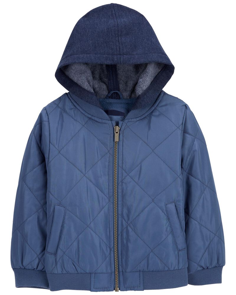 Kid Quilted Fleece Lined Jacket, image 1 of 3 slides