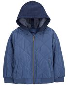Kid Quilted Fleece Lined Jacket, image 1 of 3 slides
