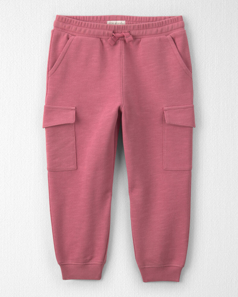Toddler Girl Organic Cotton French Terry Cargo Pants, image 1 of 6 slides