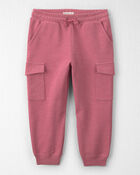 Toddler Girl Organic Cotton French Terry Cargo Pants, image 1 of 6 slides