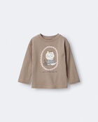 Toddler Girl Cocoa Cat Long-Sleeve Graphic Tee - Tan, image 2 of 6 slides