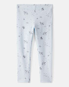 Tout-petit fille - Legging extensible en coton imprim&eacute; - Bleu, image 1 sur 5 diapositives