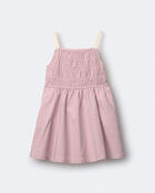 Tout-petit fille - Robe &agrave; smocks - Rose, image 2 sur 6 diapositives