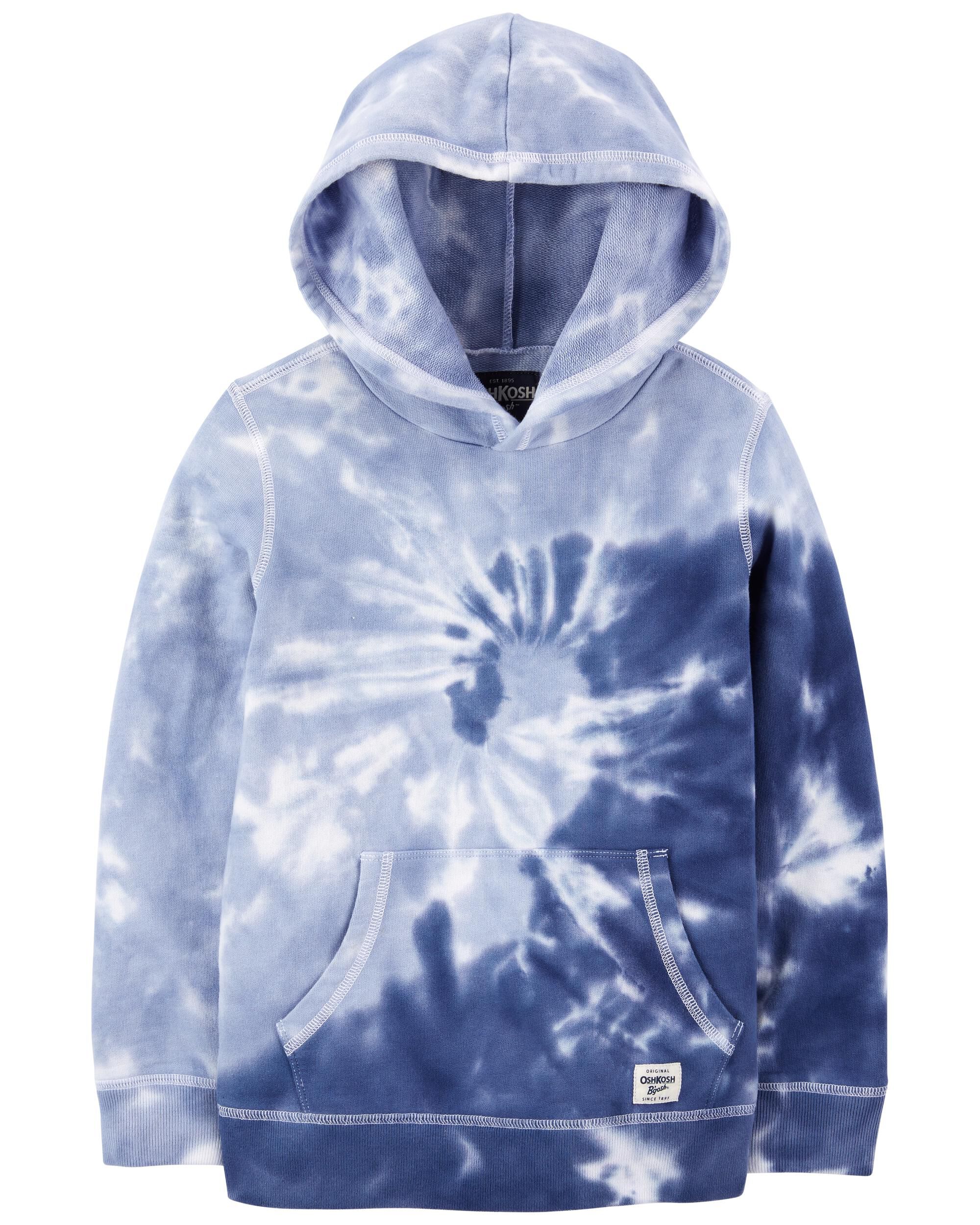 Indigo tie store dye hoodie