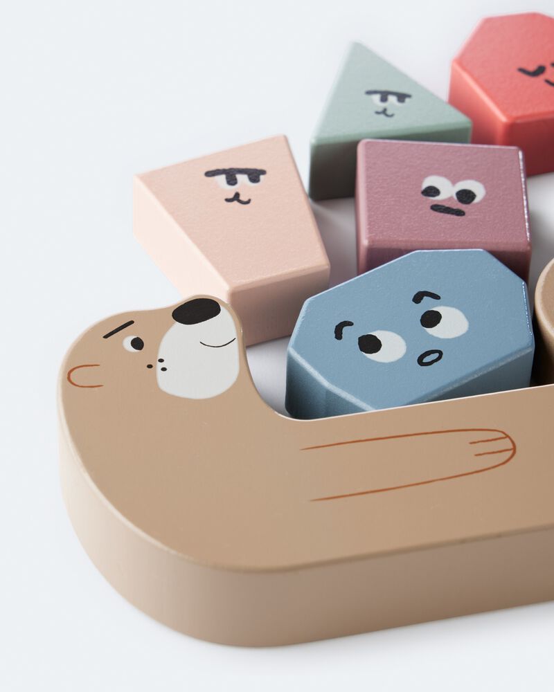 Toddler Otter Wooden Stacker Activity Set, image 3 of 3 slides
