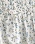 Baby Girl Linen Romper Made with Organic Cotton in Spring Bloom, image 3 of 4 slides