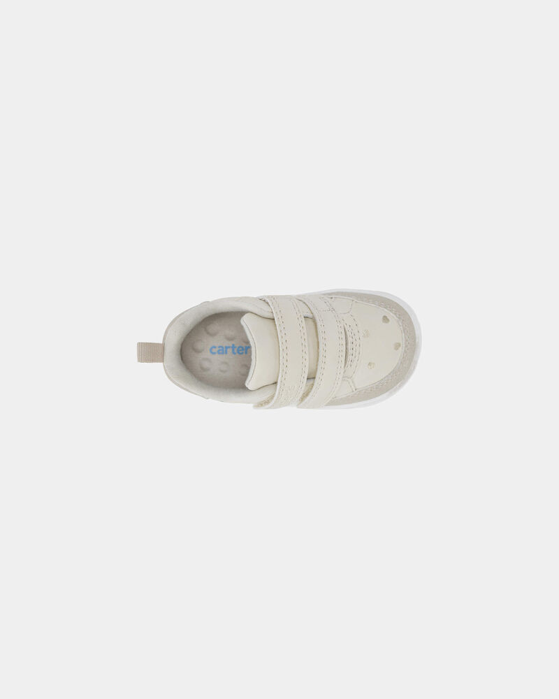 Baby Girl Every Step&reg; First Walker Heart Sneakers - Cream, image 4 of 6 slides