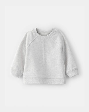 Baby Boy French Terry Pullover Sweatshirt - Grey , 