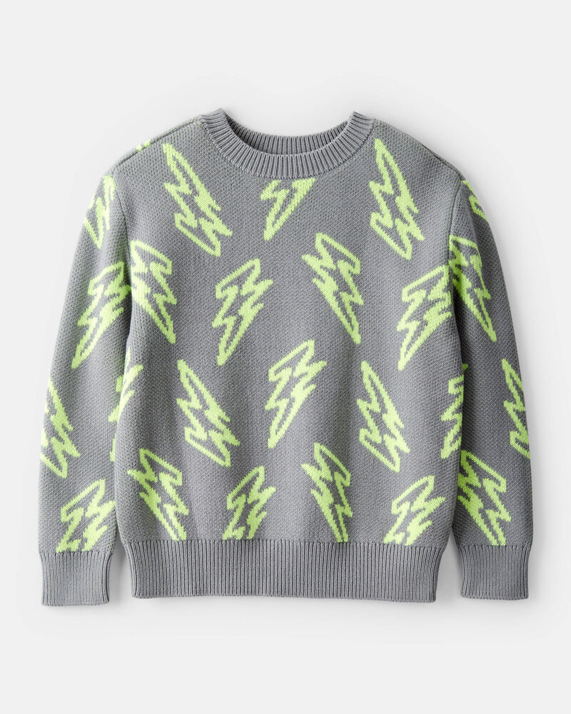 Boys Lightning Sweater - Grey, image 1 of 4 slides