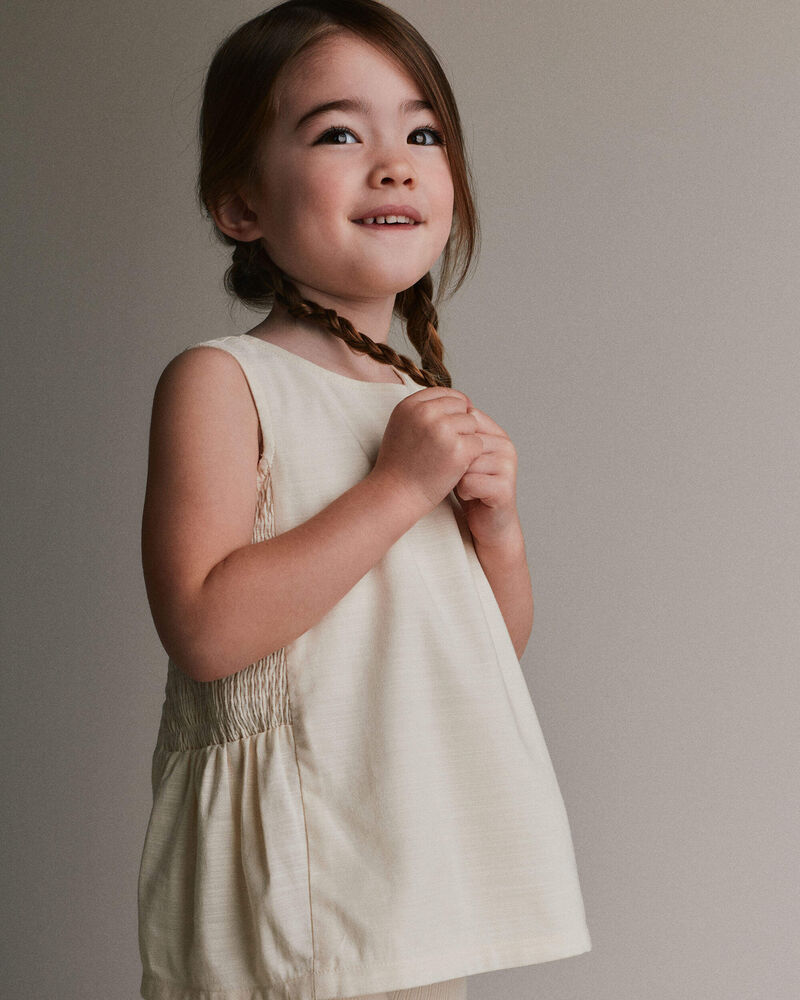 Tout-petit fille - Haut &agrave; smocks - Cr&egrave;me, image 1 sur 6 diapositives
