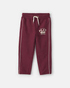 Pantalon de jogging en jersey bouclette &laquo;Play&raquo; pour tout-petit - Bourgogne, image 1 sur 7 diapositives
