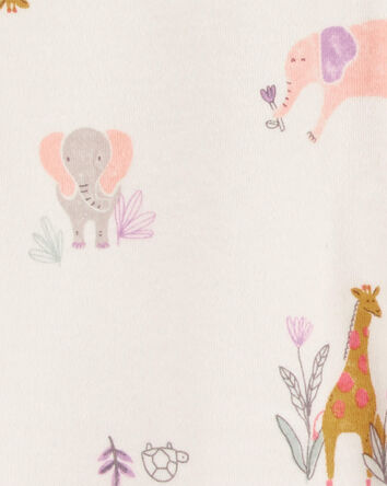Baby Animal Print 2-Way Zip Cotton Sleeper, 
