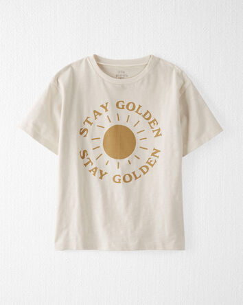 T-shirt imprimé en coton biologique Stay Golden
, 