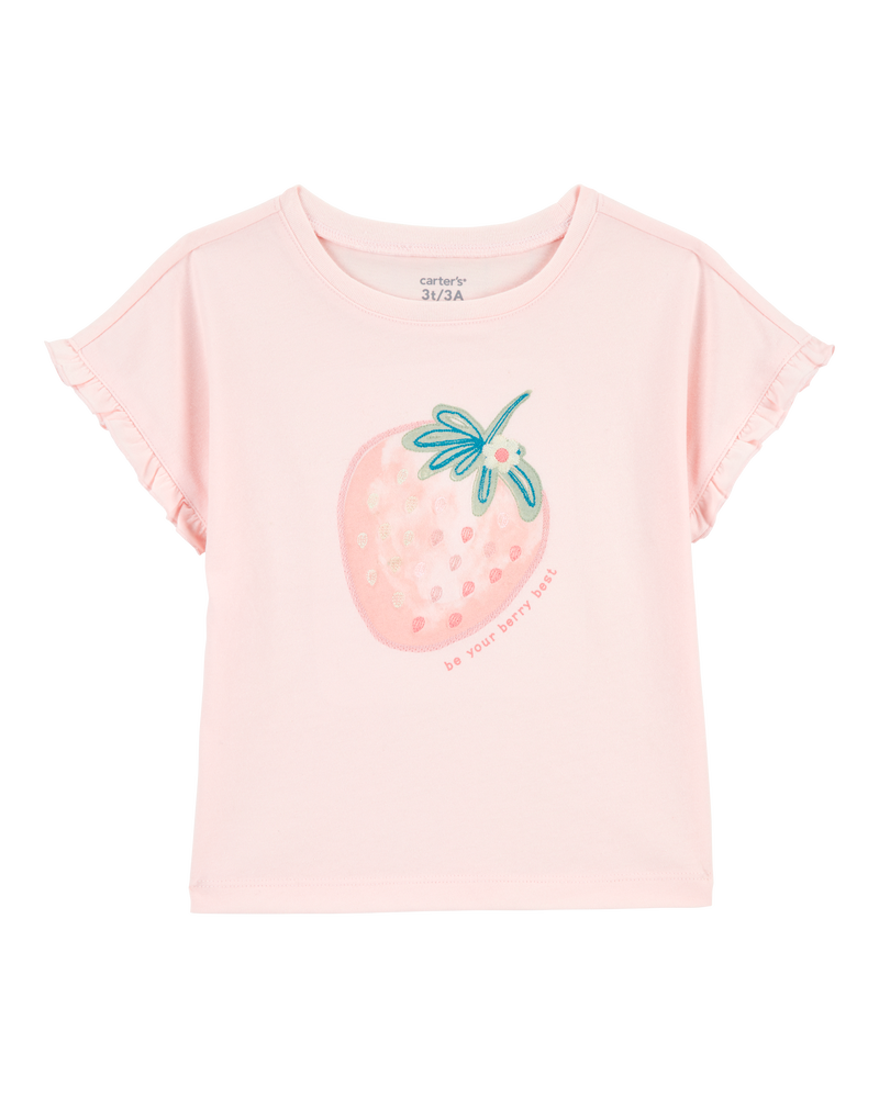 Toddler Strawberry-Print Short-Sleeve Tee , image 1 of 3 slides