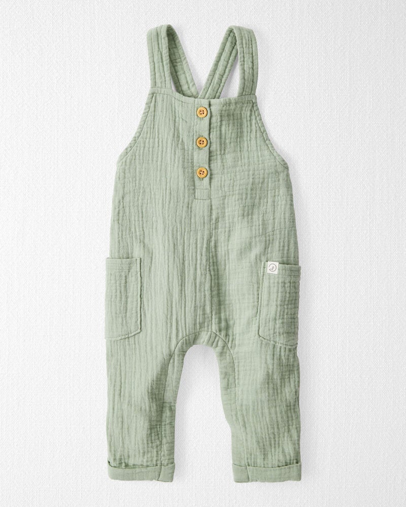 Baby Organic Cotton Gauze Overalls, image 2 of 6 slides