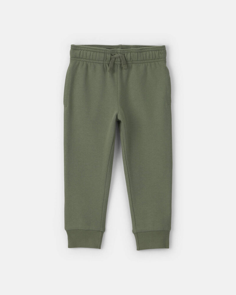 Pantalon de jogging en jersey bouclette pour tout-petit - Vert olive, image 1 sur 3 diapositives