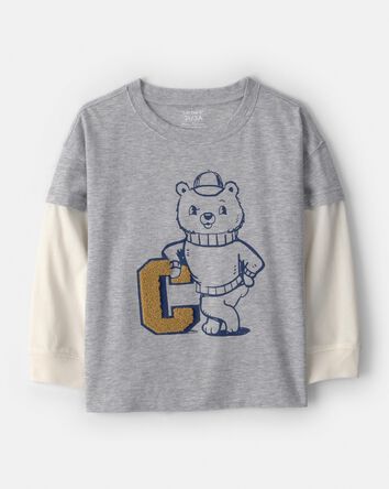 Tout-petit gar&ccedil;on - T-shirt graphique &agrave; manches longues Varsity Bear - gris, 