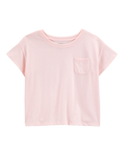 Kid Solid Short-Sleeve Fashion Top - Pink, image 1 of 3 slides