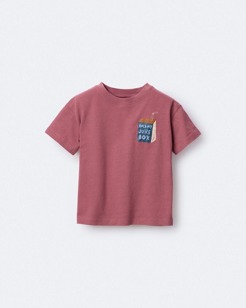 Toddler Hold My Juicebox Short-Sleeve Relaxed Graphic Tee - Burgundy, image 5 of 6 slides