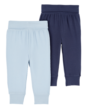 Baby Boy 2-Pack PurelySoft Pull-On Pants - Blue, 
